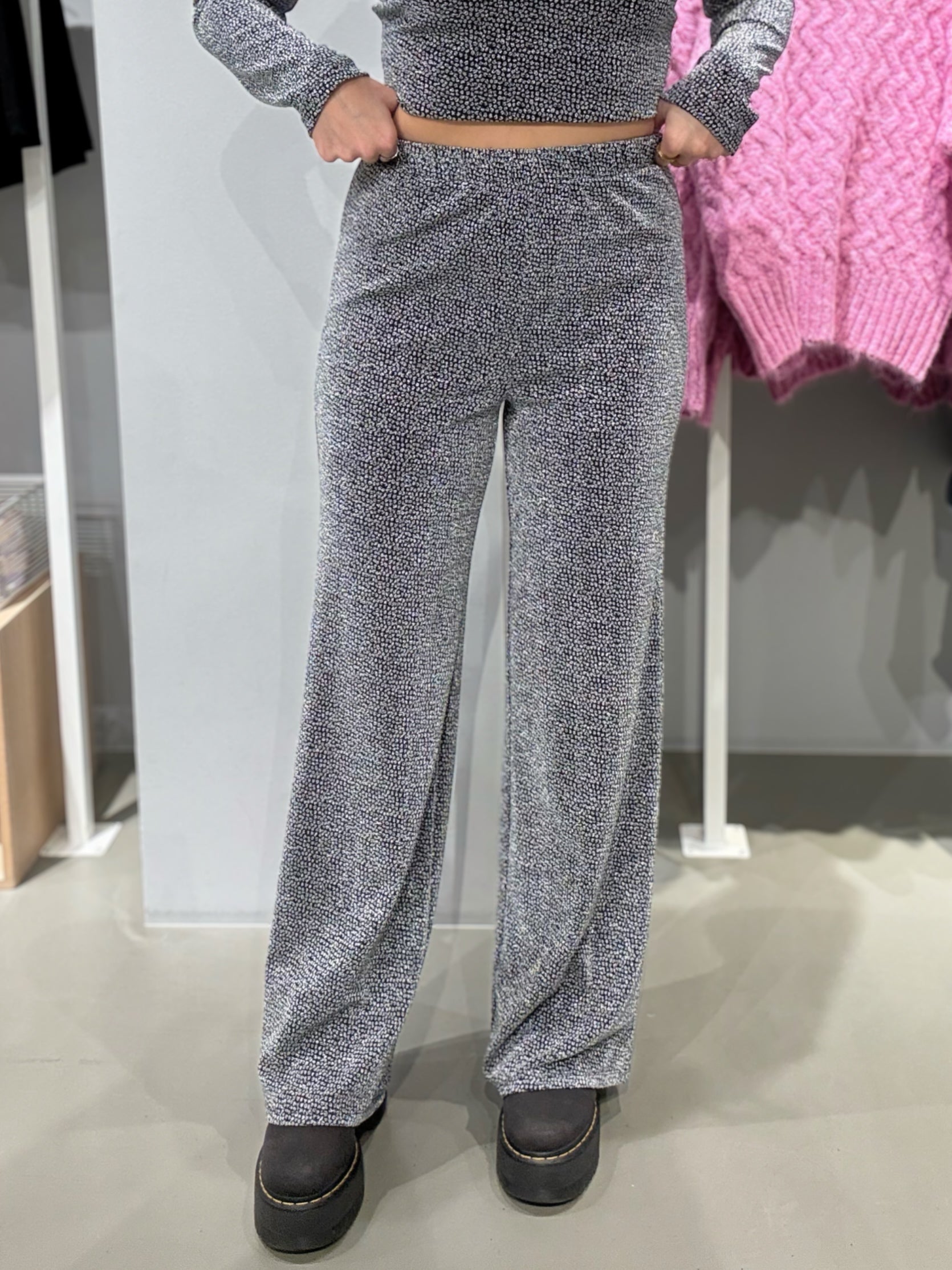 PCJINA Trousers - Black/Silver